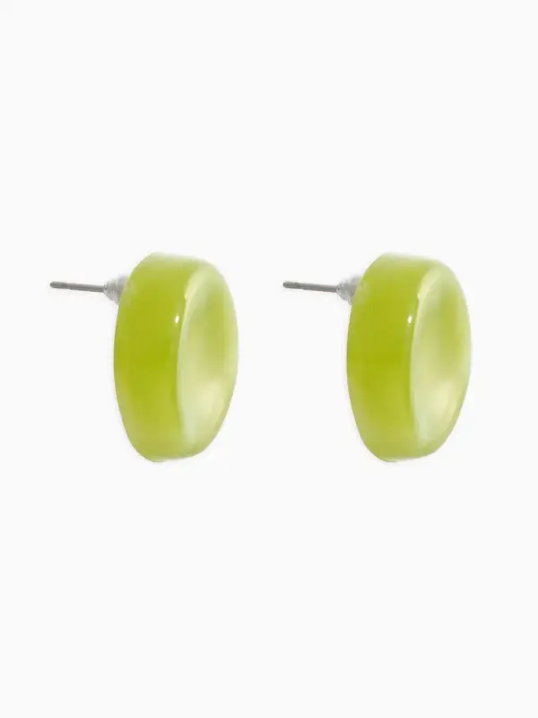 Серьги пластик &laquo;Леденец&raquo;, d=2 см, с разводами белыми, зелёные