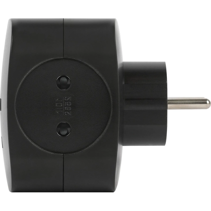 Разветвитель ЭРА SP-4-USB-B (4р 220V + 2xUSB 2400mA/без заземл/10А, черный)