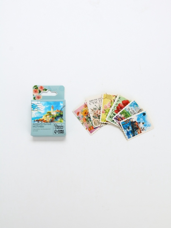 Наклейки для подарков Наклейки для подарков "Почтовые марки", 42 штуки в коробке. 3 х 4 см