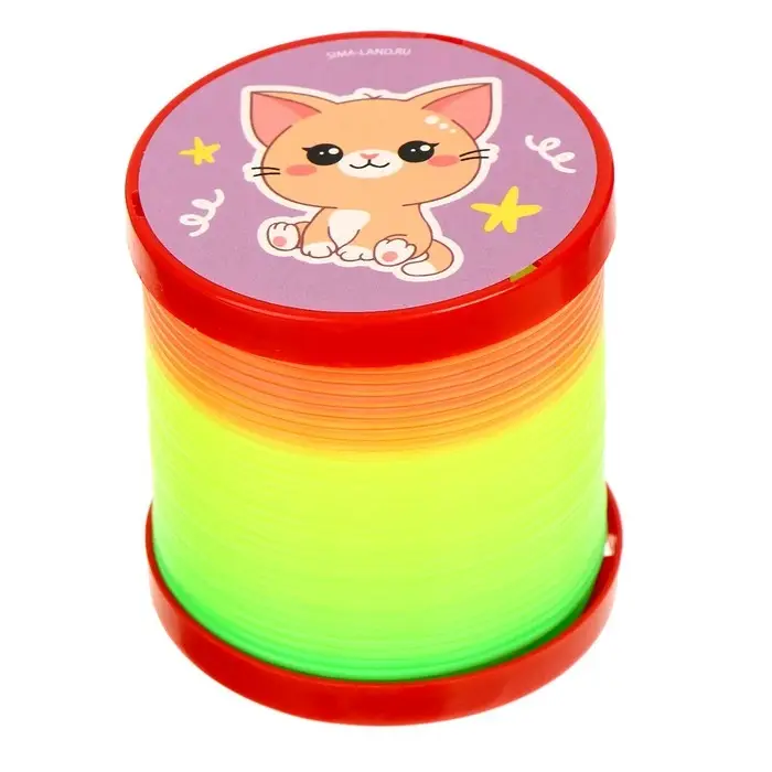 Пружинка - радуга «Зверята» d=5 см, в шоубоксе, МИКС