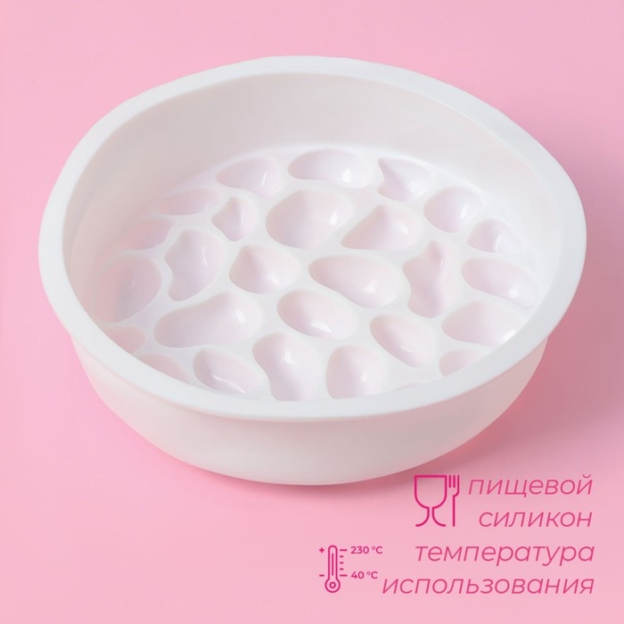 Форма для муссовых десертов и выпечки Доляна «Камешки», силикон, 19,5×5,5 см, цвет белый Форма для муссовых десертов и выпечки Доляна «Камешки», силикон, 19,5×5,5 см, цвет белый