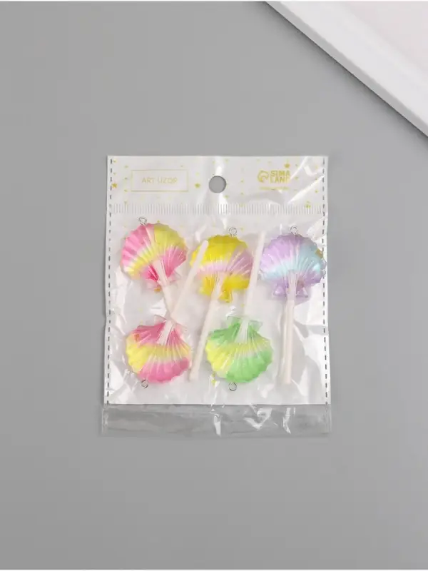 Подвеска для творчества акрил Подвеска для творчества акрил "Ракушка на палочке" МИКС 6х3х1 см