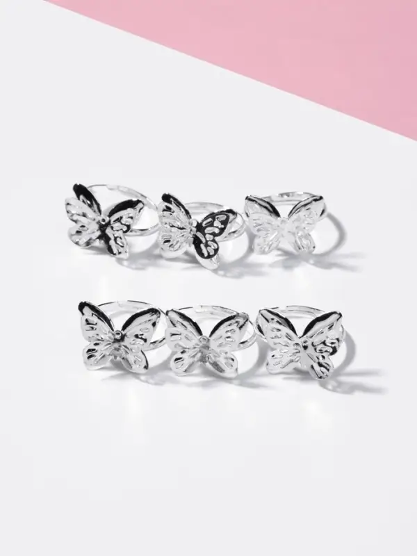 Кольцо детское Выбражулька «Бабочка ажурная», цвет серебро, безразмерное Кольцо детское Выбражулька «Бабочка ажурная», цвет серебро, безразмерное
