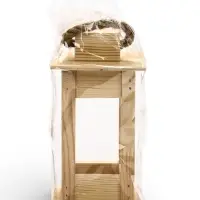 Фонарь декоративный, 9&times;9&times;18 см, деревянный, цвет натуральный