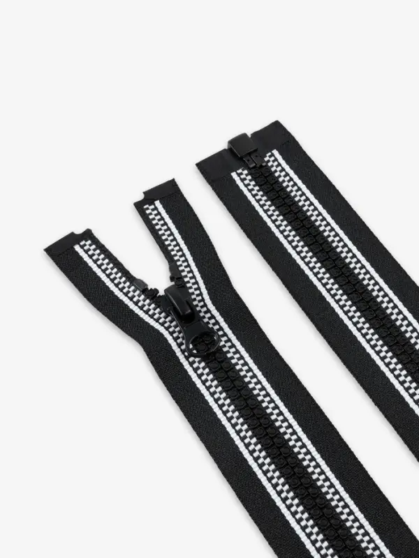 Молния &laquo;Трактор&raquo;, №5, разъёмная, замок автомат, 60 см, чёрная, белая