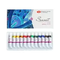 Краска акриловая в тубе, набор 12 цветов &times; 10 мл, ЗХК &laquo;Сонет&raquo;, художественная, 2841095