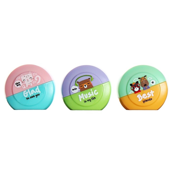 Точилка пластиковая MESHU Точилка пластиковая MESHU "Best friends", 2 отверстия, МИКС