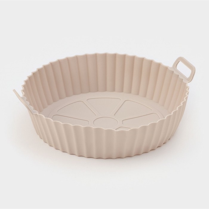 Форма для запекания в аэрогриле Доляна, силикон, d=20 см, цвет бежевый Форма для запекания в аэрогриле Доляна, силикон, d=20 см, цвет бежевый