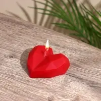 Свеча декоративная &laquo;Сердце гранёное&raquo;, соевый воск, 4&times;6&times;2 см