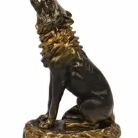 Фигурка &laquo;Волк&raquo;, гипс под бронзу, 11&times;18&times;7 см