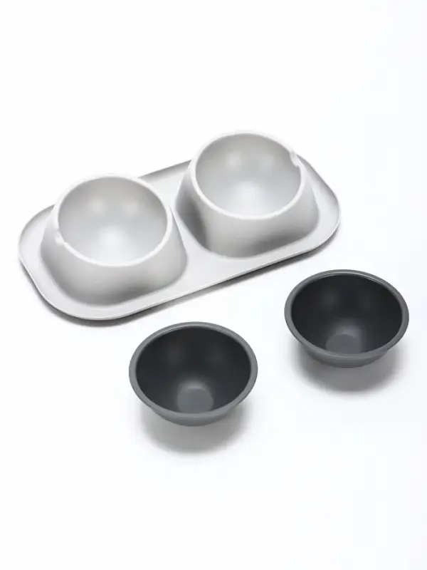 Миска для животных &laquo;Дубль Мини&raquo;, 200 мл, покрытие софт-тач, цвет смоки