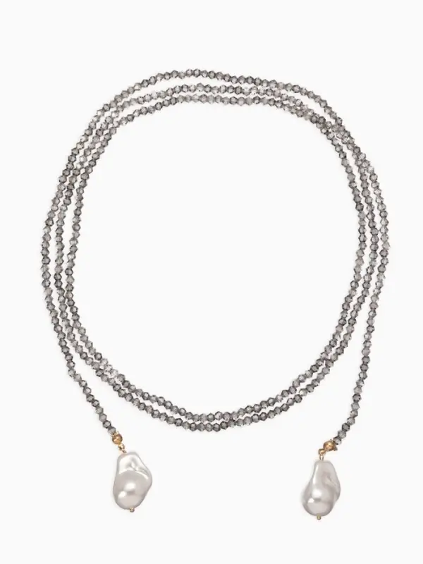 Бусы бисерные с подвесами жемчуг &laquo;Нить стекла&raquo;, L=120 см, №2, серые