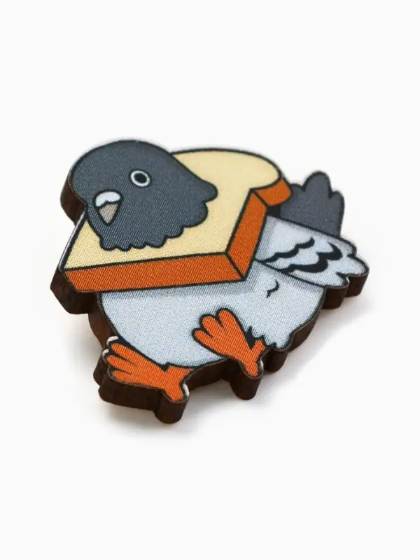 Значок деревянный &laquo;Голубь&raquo;, 3.2&times;3 см