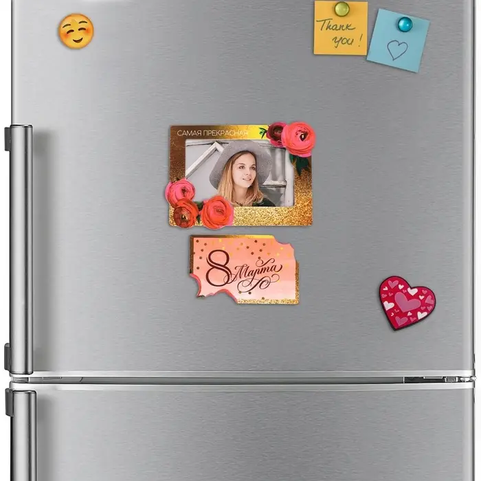 Магнит-фоторамка «Самая прекрасная. 8 Марта», 14×10 см