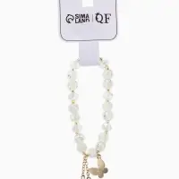 Браслет с подвесками &laquo;Сахарный. Бабочка&raquo;, d=6 см, шар №8, белый в золоте