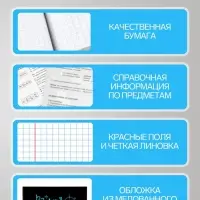 Набор предметных тетрадей Calligrata &laquo;Супернеон&raquo;, 10 предметов, 48 листов, со справочным материалом, обложка из мелованного картона