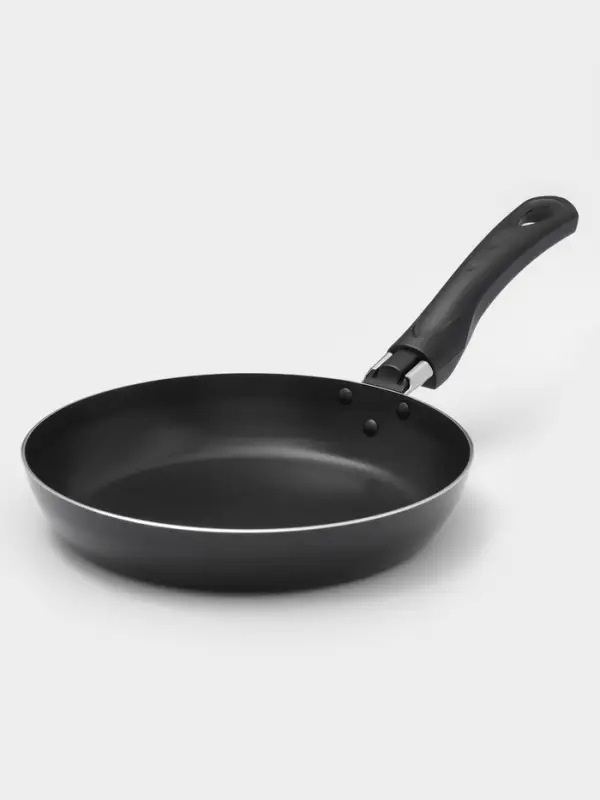 Сковорода Consul, d=20 см, пластиковая ручка, стеклянная крышка, антипригарное покрытие, алюминий, чёрная