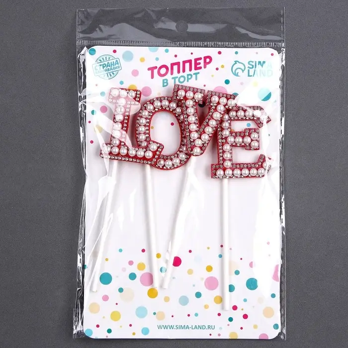 Топпер для торта LOVE, красный Топпер для торта LOVE, красный