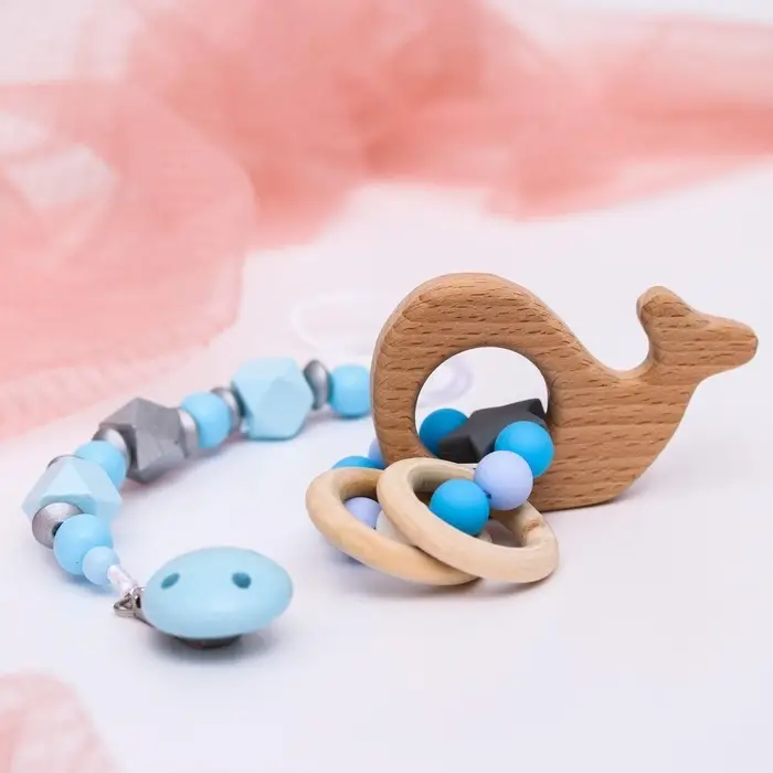 Подарочный набор M&B &laquo;Малыш&raquo; держатель для соски-пустышки, грызунок-прорезыватель