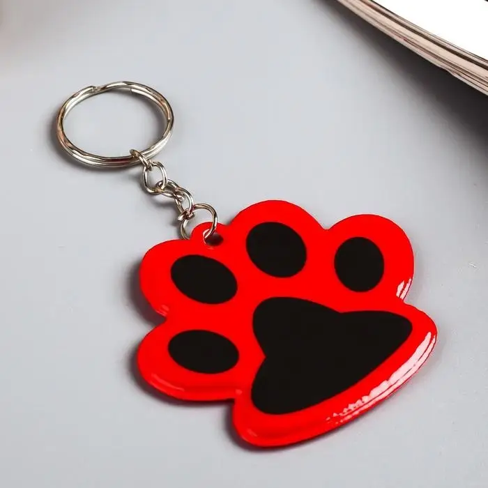 Брелок для ключей на кольце «Лапка», светоотражающий, 5.5×5 см, МИКС