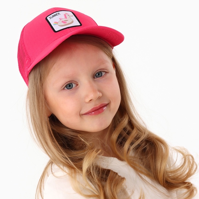 Кепка детская Summer, цвет розовый, р-р 52-54, 5-7 лет Кепка детская Summer, цвет розовый, р-р 52-54, 5-7 лет