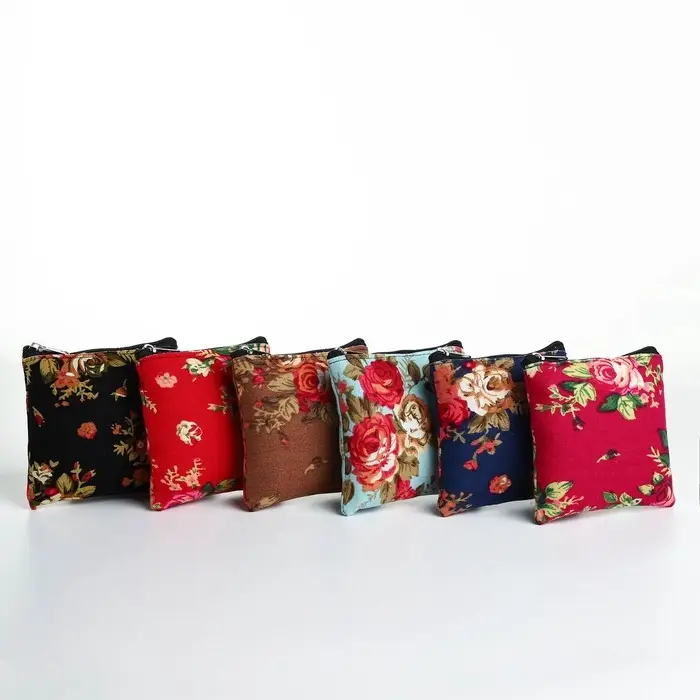 Кошелёк-монетница на молнии 11&times;1&times;8 см, с цветочным принтом, МИКС