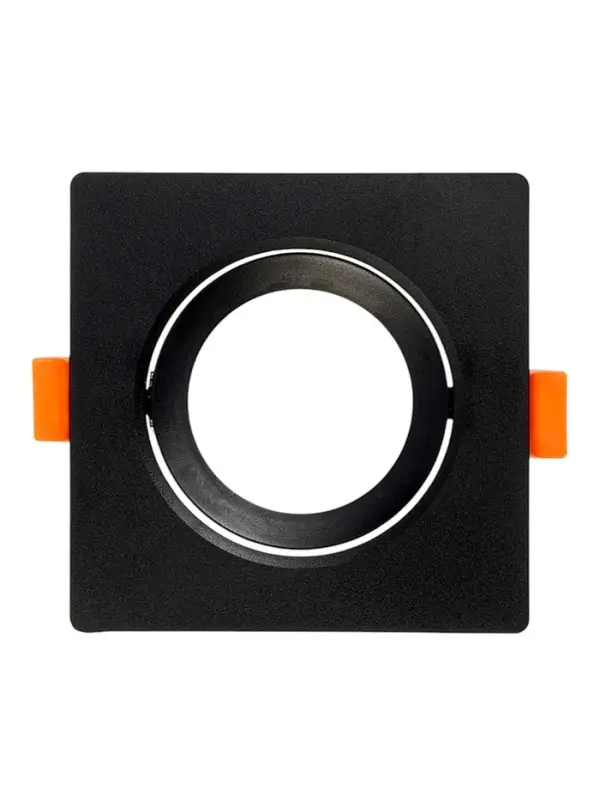 Светильник встраиваемый под лампу MR-16, поворотный, квадратный, пластиковый, чёрный