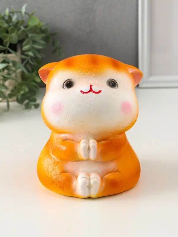 Копилка Копилка "Кот Дзен" рыжий, 16х14х14,5 см