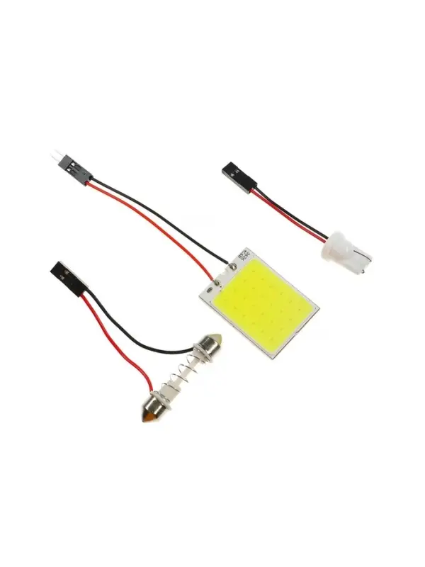 Автомобильная лампа светодиодная, 12 В, 24 SMD, два переходника, свет белый