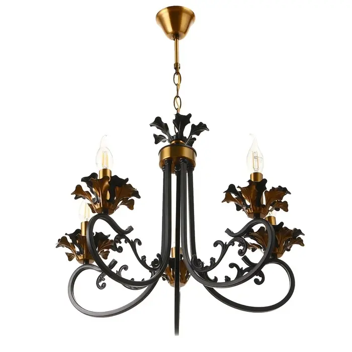 Светильник подвесной BayerLux &laquo;Мэдфи&raquo;, люстра 5хЕ14 40 Вт, чёрно-золотой, 55&times;70&times;55 см