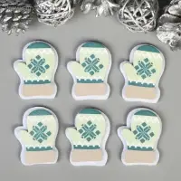 Декор для творчества дерево, войлок "Варежки" набор 6 шт 4х3,2 см Декор для творчества дерево, войлок "Варежки" набор 6 шт 4х3,2 см