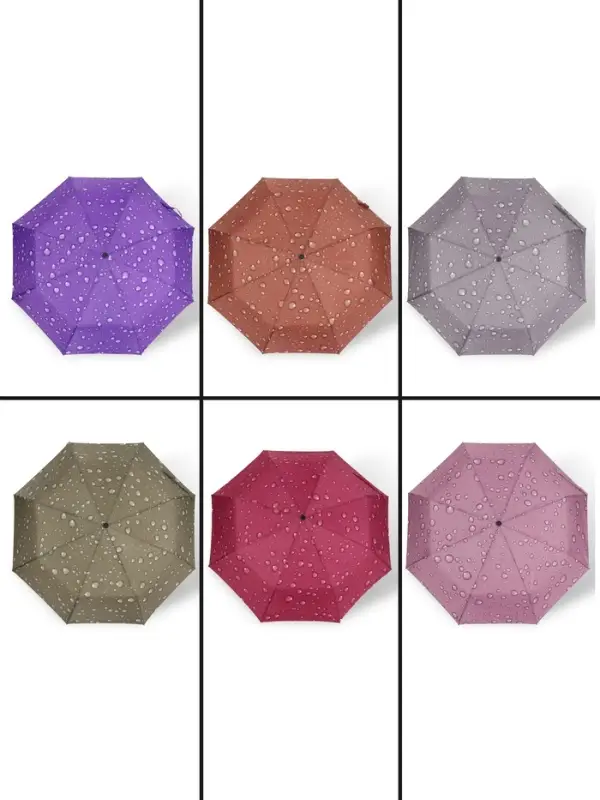 Зонт автоматический &laquo;Капли&raquo;, 3 сложения, 8 спиц, R=47/55 см, D=94 см, рисунок МИКС