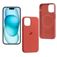 Чехол iPh 15 Plus Silicon Case 100% ORG (MagSafe + анимация NFC) c LOGO Guava