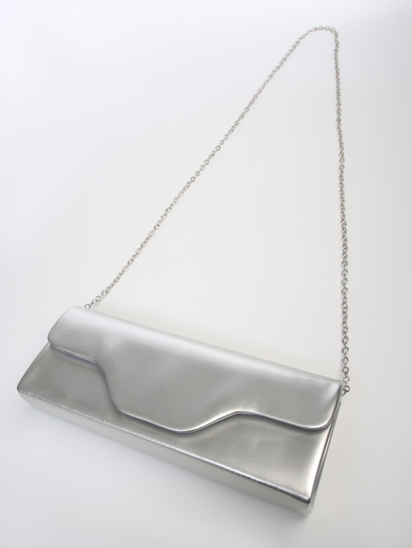 Сумка женская на магните, цвет серебряный