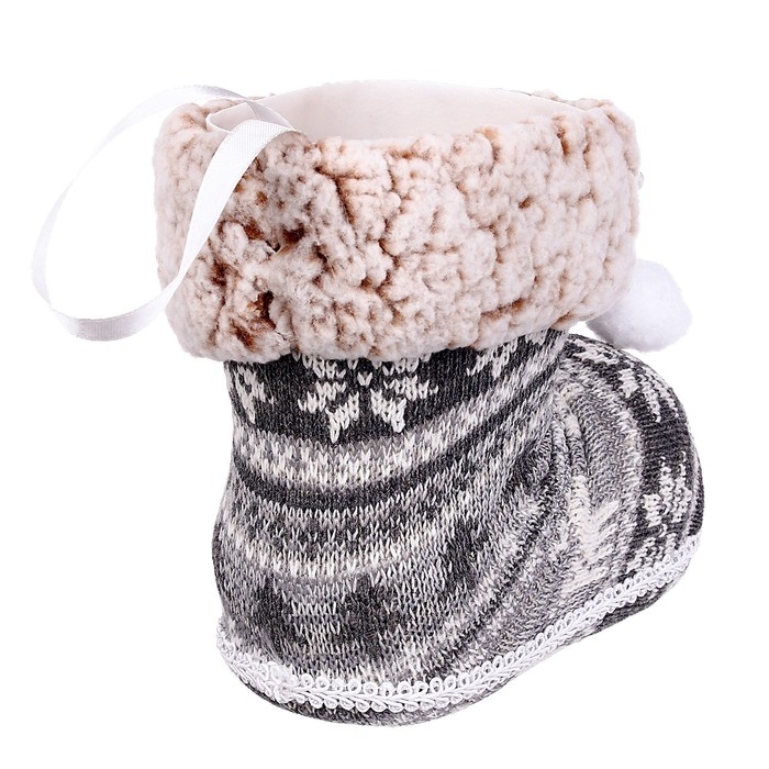 Конфетница «Сапожок», цвет серый