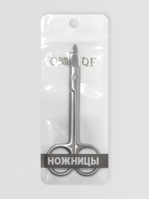 Ножницы педикюр прямые 8*20мм/11,8*5см серебр зип пакет QF Ножницы педикюр прямые 8*20мм/11,8*5см серебр зип пакет QF