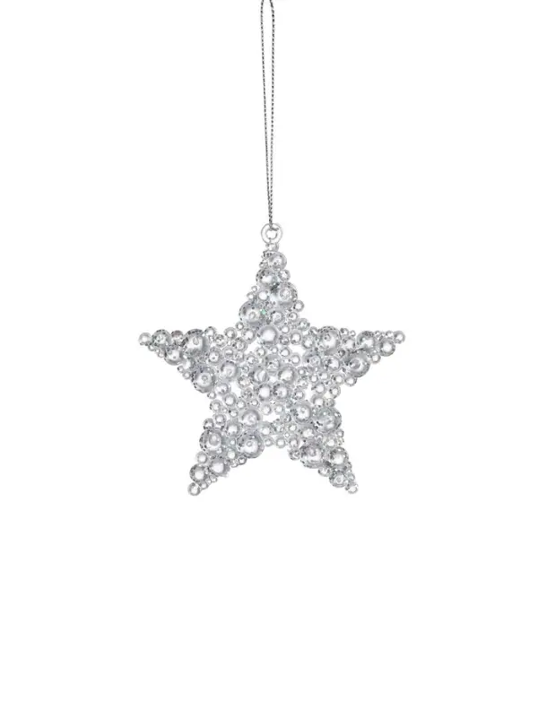 Ёлочные игрушки 2 шт. &laquo;Зимнее волшебство. Звезда - магия&raquo;, 9.5 см, прозрачный