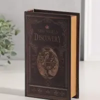 Шкатулка книга - сейф &laquo;Открытие нового мира&raquo;, дерево, искусственная кожа, 21&times;13&times;5 см