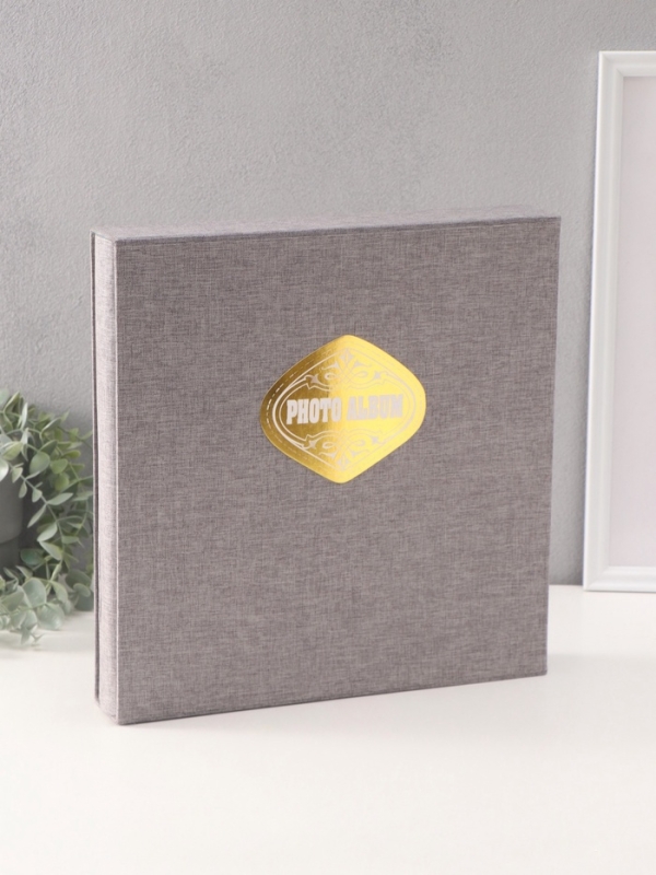 Фотоальбом на 500 фото 10х15 см Фотоальбом на 500 фото 10х15 см "Текстильный альбом" в коробке серый 4,7х33х34 см