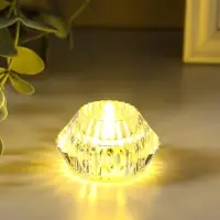 Светодиодная свеча LED - ночник RISALUX &laquo;В чаше&raquo;, от батареек 3&times;LR1130, прозрачный, 6&times;6&times;4 см