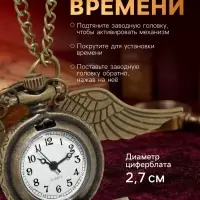 Часы карманные &laquo;Снитч&raquo;, кварцевые, диаметр циферблата 2.7 см, бронзовые