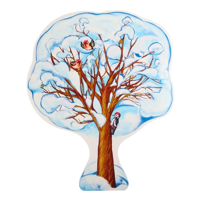 Плакат вырубной Плакат вырубной "Клён зимний" двухсторонний, 68 х 41 см