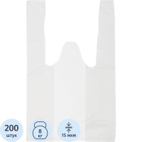 Пакет-майка ПНД 16+12х30 9 мкм 100шт./уп. белая