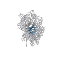 Ёлочные игрушки 3 шт. &laquo;Зимнее волшебство. Ажурный цветок&raquo; пластик, 10.5 см, серебро