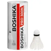 Воланы для бадминтона BOSHIKA PRO-300N, набор 3 шт., перо, белые