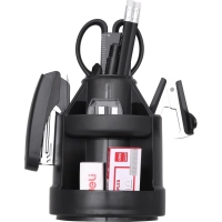 Набор настольный Deli E38250A 15 предметов черный вращающийся