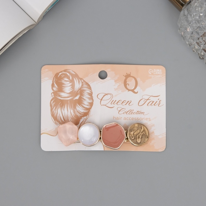 Заколка-автомат для волос Заколка-автомат для волос "Гроссо" 1,7х7 см, бежевый