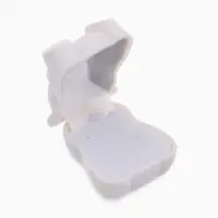 Футляр под кольцо, серьги &laquo;Мишка&raquo;, бархатный, 4.5&times;5&times;3.5 см, белый