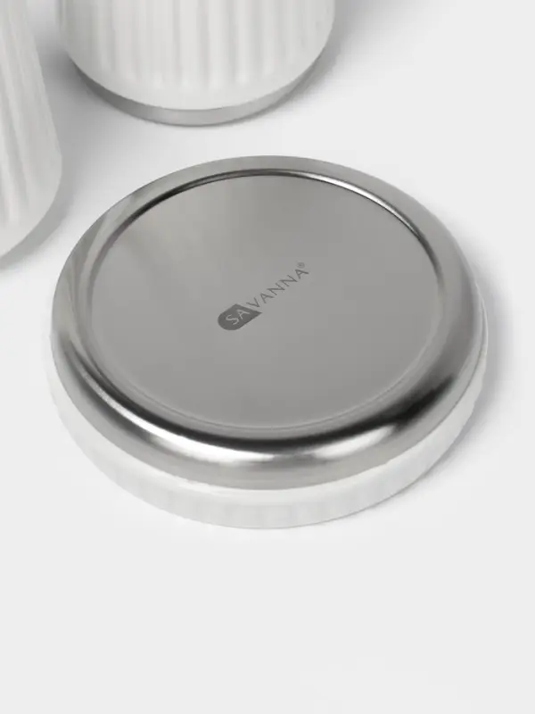 Набор для ванной SAVANNA &laquo;Хром&raquo;, 3 предмета, дозатор для мыла, стакан, мыльница