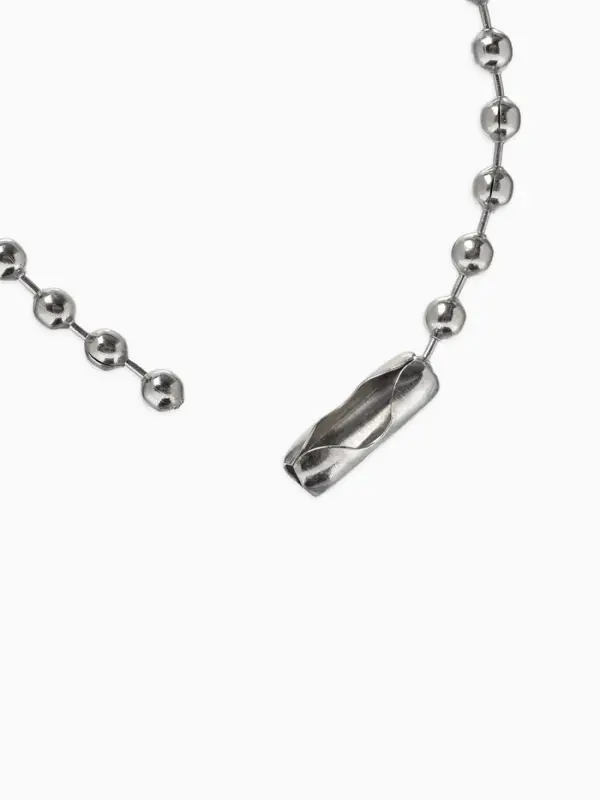 Цепочка шариковая с замком соединителем, 100 шт. металлическая, 0.9&times;0.3 см, ширина 2 мм, цвет серебро